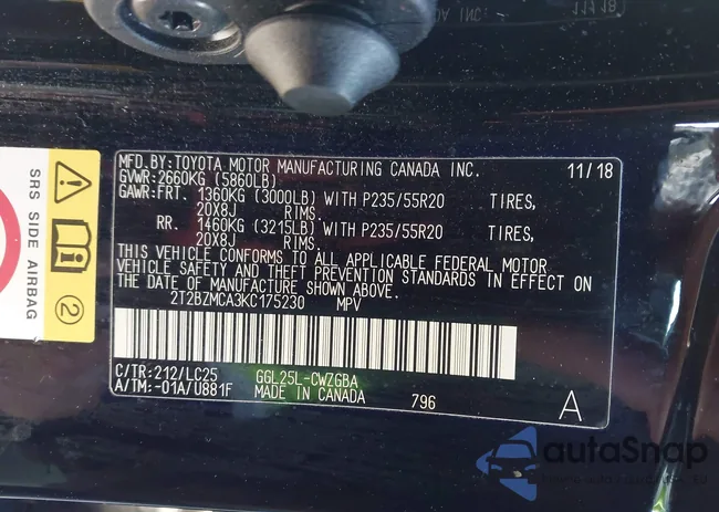 2T2BZMCA3KC175230: 44249143