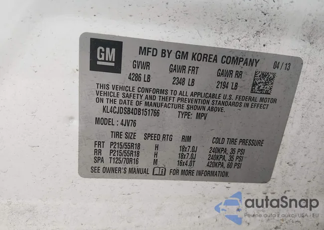 KL4CJDSB4DB151766: 44249151