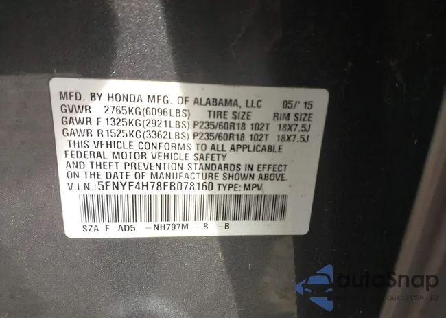 5FNYF4H78FB078160: 44250325