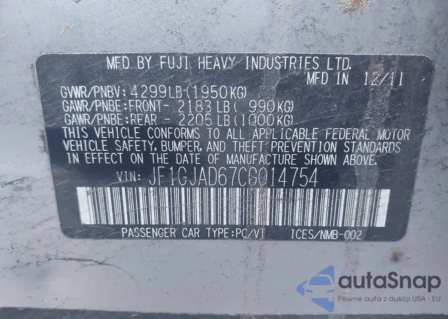JF1GJAD67CG014754: 44250512