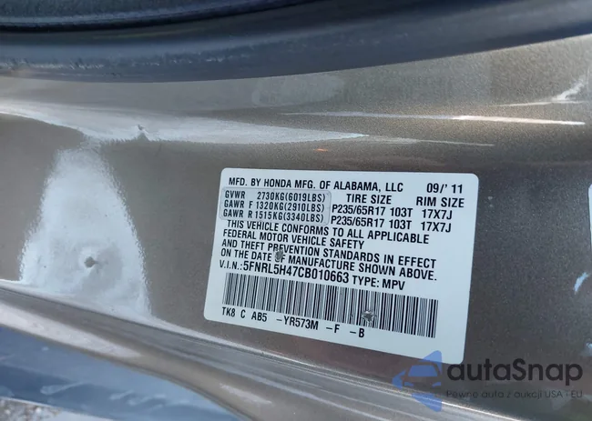 5FNRL5H47CB010663: 44250568