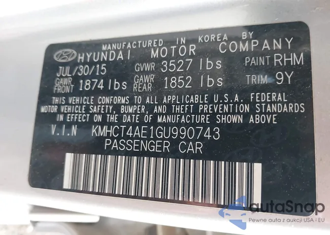 KMHCT4AE1GU990743: 44250670