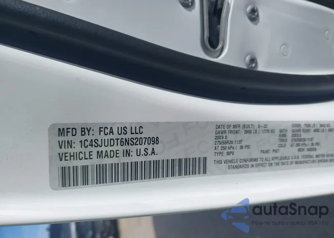 1C4SJUDT6NS207098: 44249831