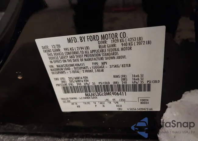 MAJ6S3GL0MC406411: 44249918