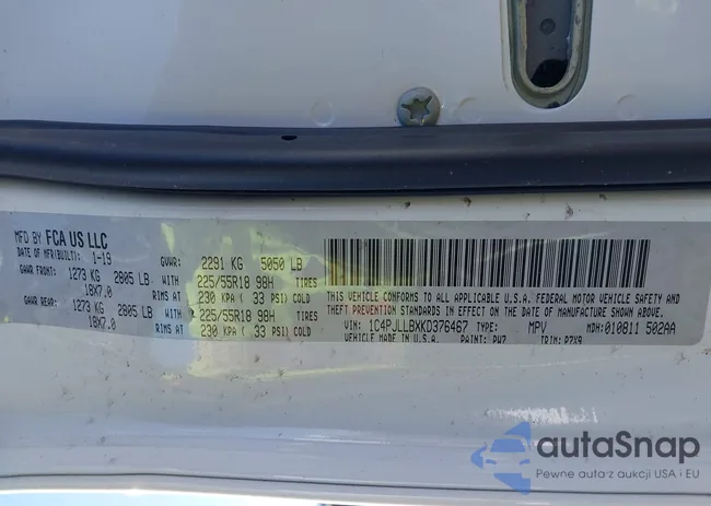 1C4PJLLBXKD376467: 44249933