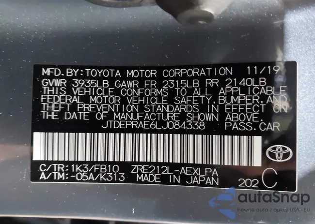 JTDEPRAE6LJ084338: 44249954