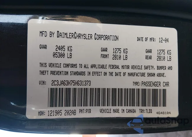 2C3JA63H75H631373: 44250013