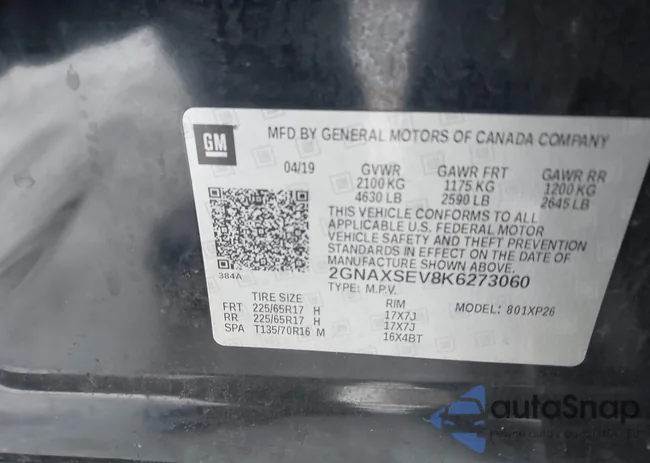 2GNAXSEV8K6273060: 44250109