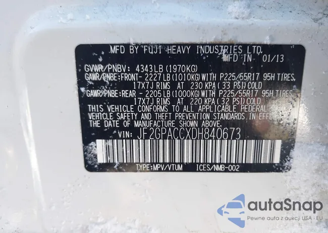 JF2GPACCXDH840673: 44250165