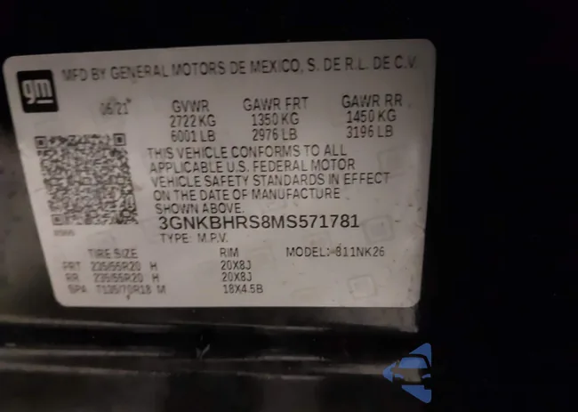 3GNKBHRS8MS571781: 44251261