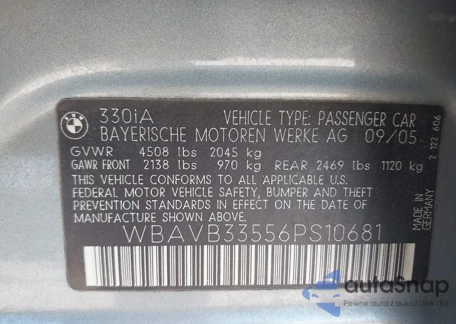 WBAVB33556PS10681: 44251327