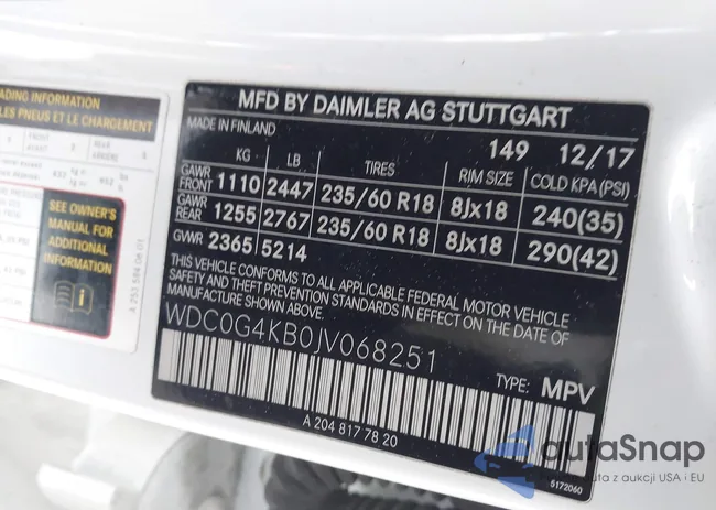 WDC0G4KB0JV068251: 44251401