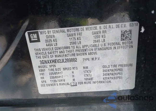 3GNAXHEV2JL289882: 44251466