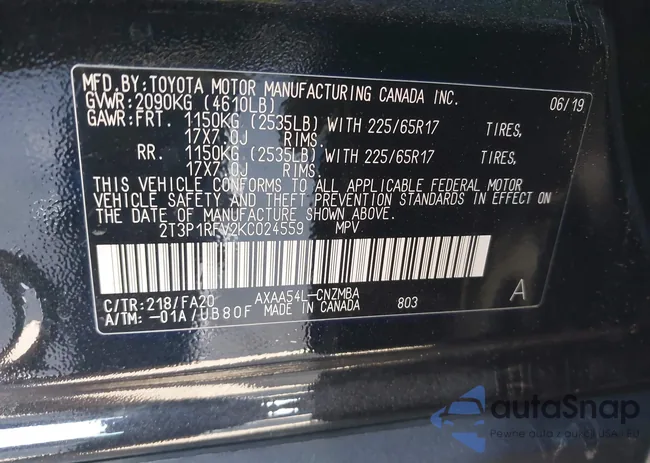 2T3P1RFV2KC024559: 44251485