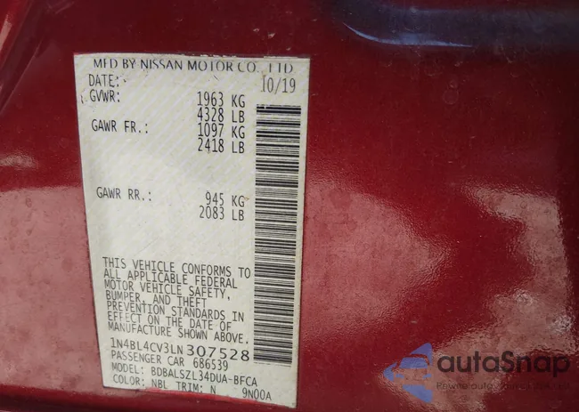 1N4BL4CV3LN307528: 44251592