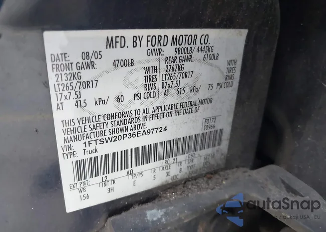 1FTSW20P36EA97724: 44251655