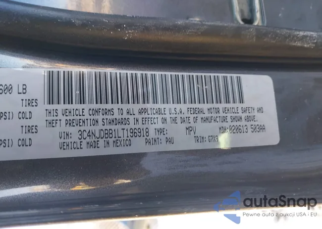 3C4NJDBB1LT196918: 44251732