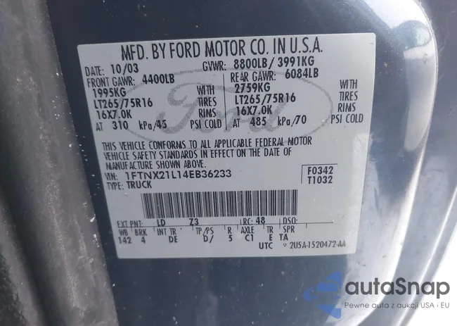 1FTNX21L14EB36233: 44251768