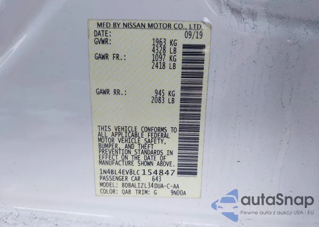 1N4BL4EV8LC154847: 44251783