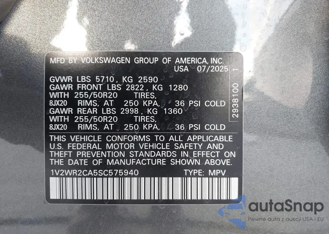 1V2WR2CA5SC575940: 44250983