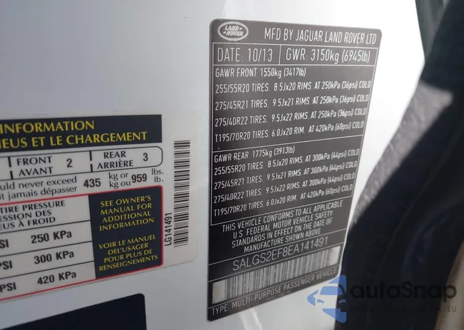 SALGS2EF8EA141491: 44251067