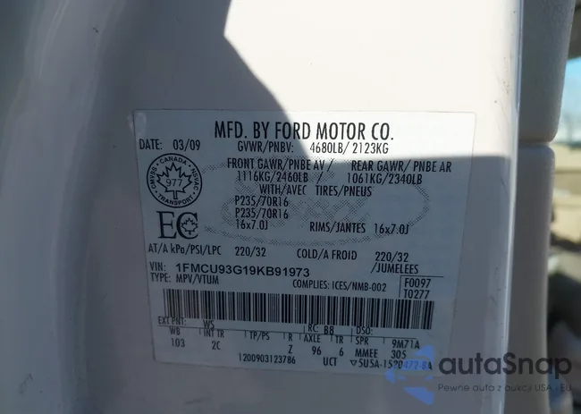 1FMCU93G19KB91973: 44251111