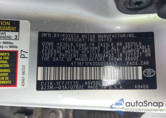 4T1BF1FK2DU256852: 44251149