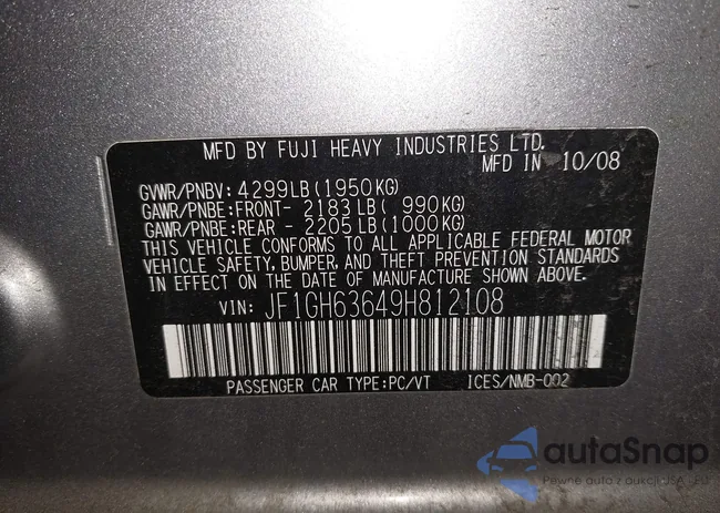 JF1GH63649H812108: 44251185