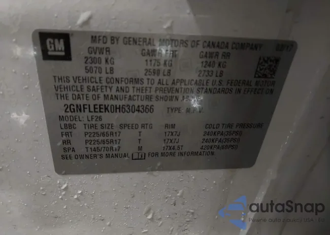 2GNFLEEK0H6304366: 44252256