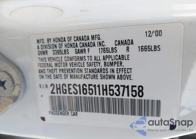 2HGES16511H537158: 44252518
