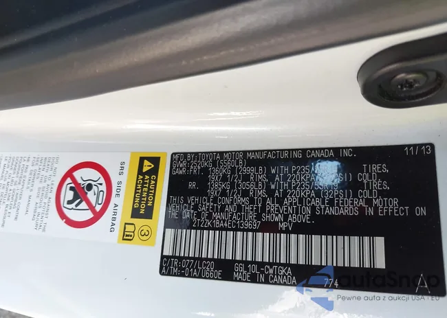 2T2ZK1BA4EC139697: 44252527