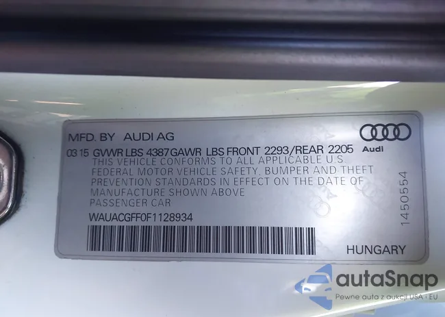 WAUACGFF0F1128934: 44252538