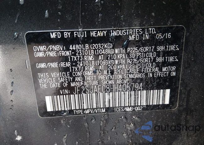 JF2SJAEC8HH405794: 44252625