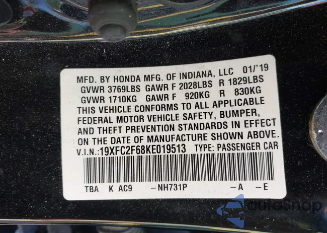 19XFC2F68KE019513: 44252632