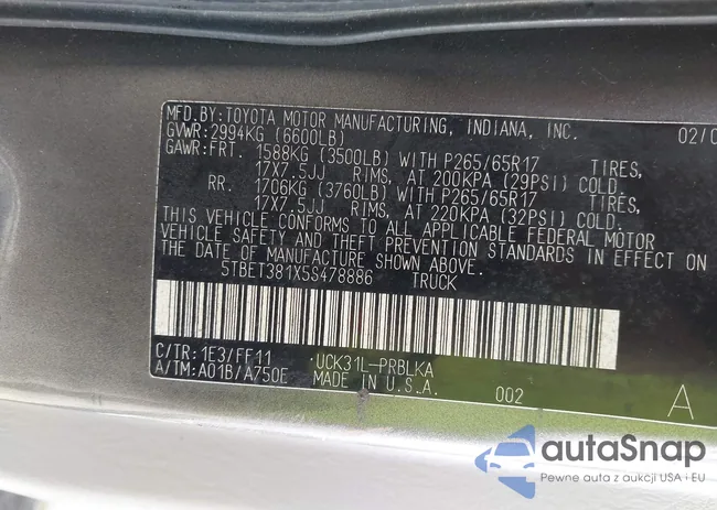 5TBET381X5S478886: 44252652