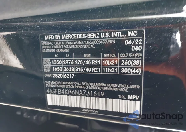 4JGFB4KB6NA731619: 44252753