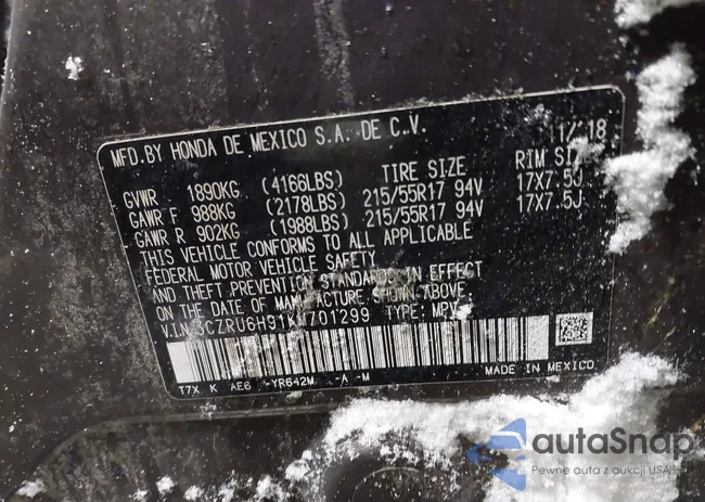 3CZRU6H91KM701299: 44252763