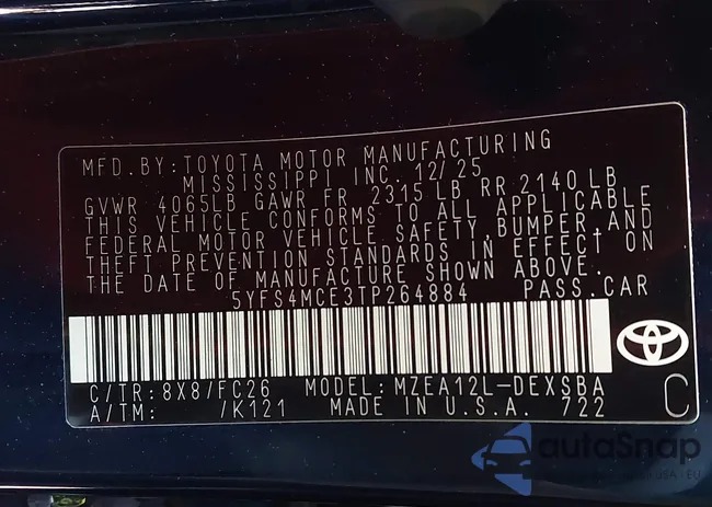 5YFS4MCE3TP264884: 44252809