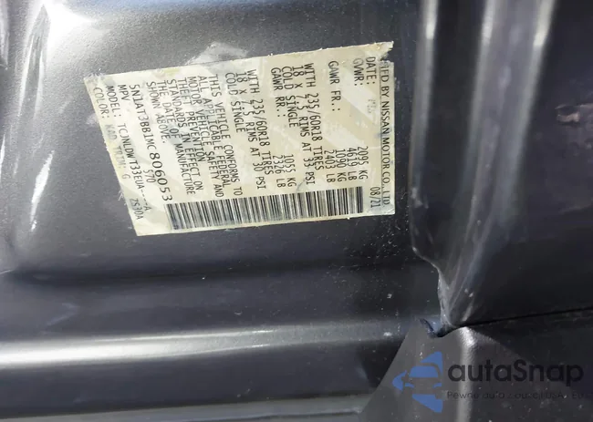 5N1AT3BB1MC806053: 44252006