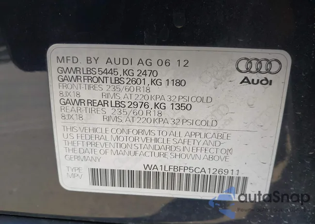 WA1LFBFP5CA126911: 44252017