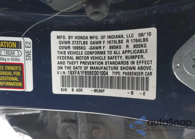 19XFA1F85BE001004: 44252044