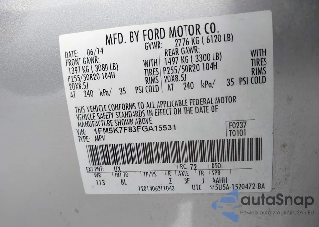 1FM5K7F83FGA15531: 44252188