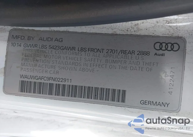 WAUWGAFC9FN022911: 44253371