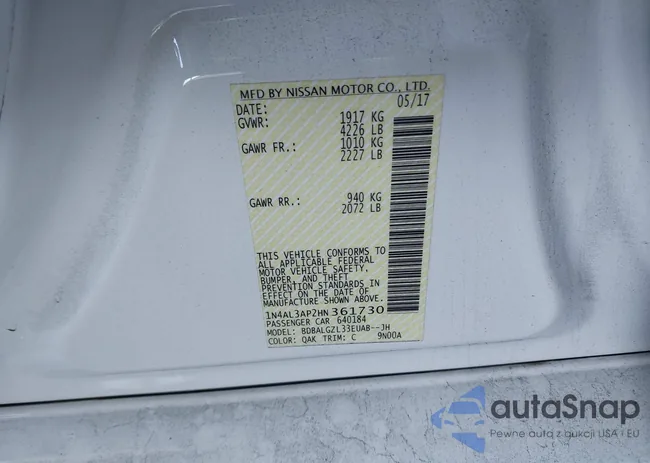 1N4AL3AP2HN361730: 44252905