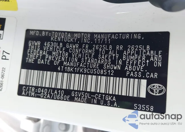 4T1BK1FK9CU508512: 44252908