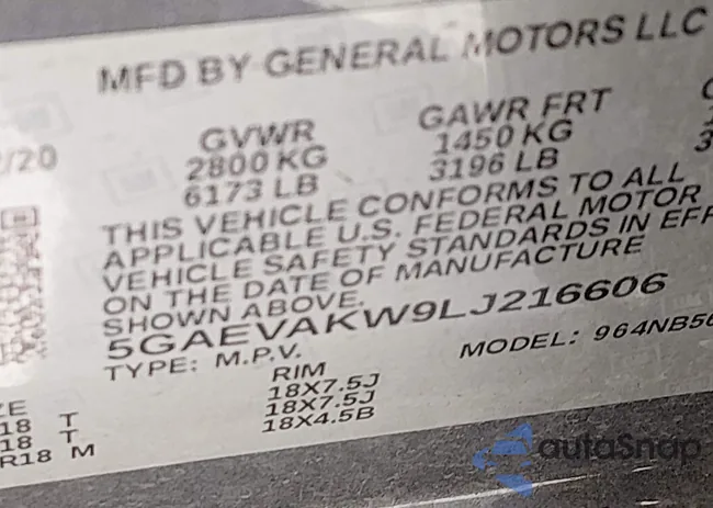 5GAEVAKW9LJ216606: 44252914