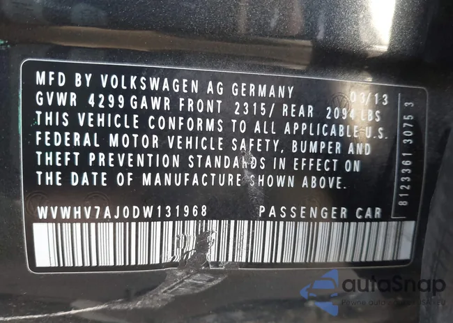 WVWHV7AJ0DW131968: 44253084