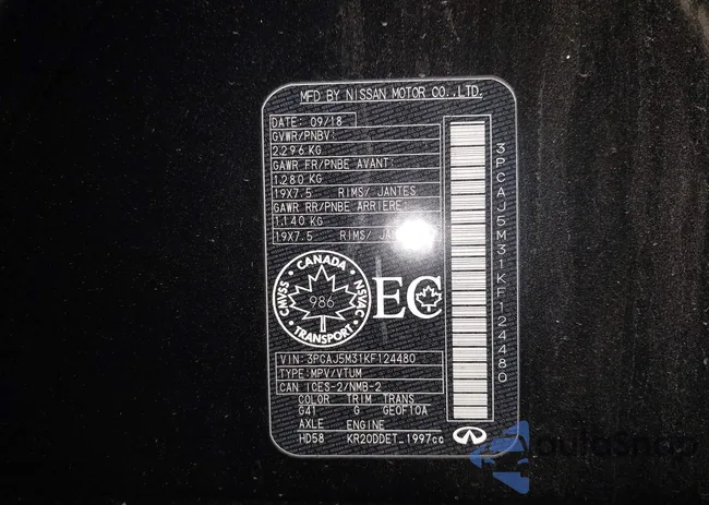 3PCAJ5M31KF124480: 44253107