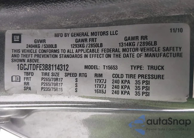 1GCJTDFE3B8114312: 44253133