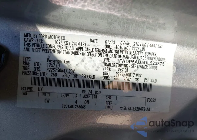 1FADP5AU5DL523875: 44254433